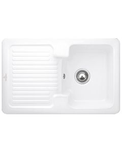 Villeroy & Boch Condor évier intégré avec garniture de vidage et fonctionnement manuel, Stone White
