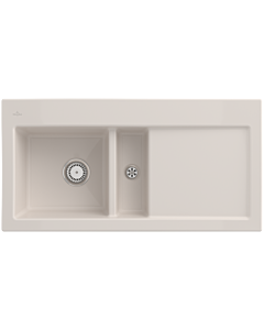 Villeroy und Boch Subway 60 évier encastrable 677000KR Spülbecken gauche, 1000 x 510 mm, crème CeramicPlus