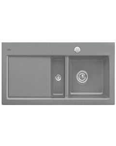 Villeroy und Boch Subway 60 évier encastrable 677002SL gauche, avec garniture de vidage , commande excentrique, 1000 x 510 mm, pierre CeramicPlus