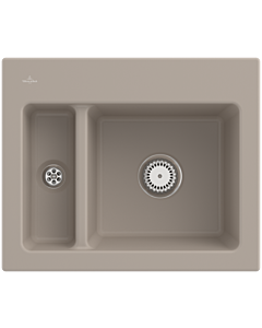Villeroy und Boch Subway 60 Évier encastré XM 678000AM Spülbecken , 620 x 510 mm, amande CeramicPlus