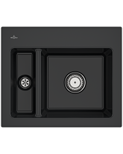 Villeroy und Boch Subway 60 Évier encastrable XM 678000S5 Spülbecken , 620 x 510 mm, ébène CeramicPlus