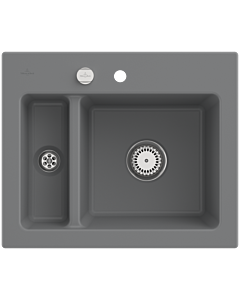 Villeroy und Boch Subway 60 XM Einbauspüle 678002SL mit Ablaufgarnitur, Excenterbetätigung, 620 x 510 mm, stone CeramicPlus