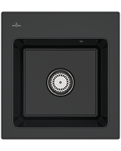 Villeroy und Boch Subway 45 XS Einbauspüle 678100S5 Spülbecken, 475 x 510 mm, ebony CeramicPlus