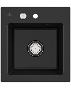 Villeroy & Boch Subway 45 XS Einbauspüle 678102J0 mit Ablaufgarnitur und Exzenterbetätigung, 475 x 510 mm, Chromite