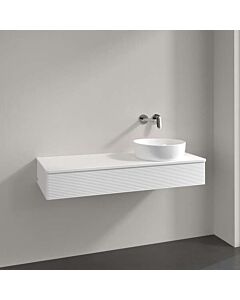 Villeroy und Boch Antao Waschtisch-Unterschrank K12150MT 120x19x50cm, Hahnloch, Waschbeckenplattenfarbe Lack, white matt lacquer