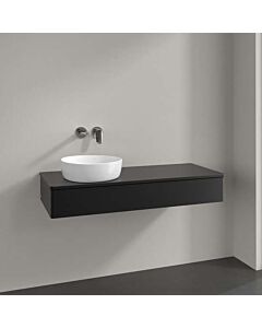 Villeroy &amp; Boch Antao vanity unit K11050PD 120x19x50cm, tap hole, washbasin top color lacquer, black matt lacquer