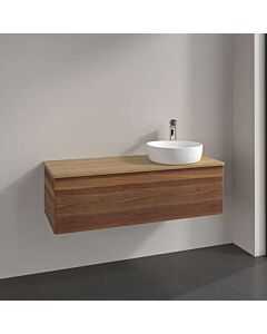 Meuble vasque Villeroy &amp; Boch Antao K34011HM 120 x 36 x 50 cm, plan vasque couleur chêne miel, noyer chaud