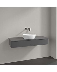 Villeroy und Boch Antao Waschtisch-Unterschrank K10050GK 120x19x50cm, Hahnloch, Waschbeckenplattenfarbe Lack, anthracite matt lacquer
