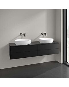 Meuble vasque Villeroy &amp; Boch Antao K28010PD 160 x 36 x 50 cm, couleur du plan vasque : laque noire mate
