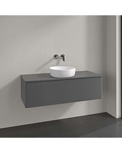 Villeroy und Boch Antao Waschtisch-Unterschrank K32050GK 120x36x50cm, Hahnloch, Waschbeckenplattenfarbe Lack, anthracite matt lacquer