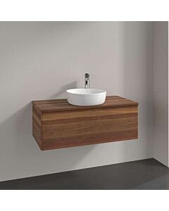 Villeroy und Boch Antao Waschtisch-Unterschrank L31012HM mit Beleuchtung, 1 Auszug, 1000 x 360 x 500 mm, Front ohne Struktur, Warm Walnut / Warm Walnut