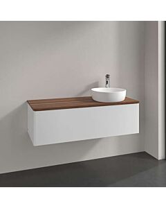 Villeroy und Boch Antao Waschtisch-Unterschrank K34012GF 120x36x50cm, Waschbeckenplattenfarbe warm walnut, glossy white lacquer