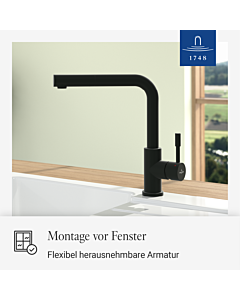 Villeroy und Boch Steel Shower Window Küchenarmatur 96990106 45x275mm, schwarz matt