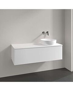 Villeroy und Boch Antao Waschtisch-Unterschrank K34050MT 120x36x50cm, Hahnloch, Waschbeckenplattenfarbe Lack, white matt lacquer