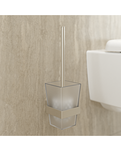Villeroy und Boch Elements Striking Toilettenbürstengarnitur TVA15201700064 94x340x118mm, Glas satiniert, mit WC-Bürste, brushed nickel black