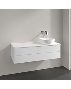 Villeroy und Boch Antao Waschtisch-Unterschrank K23050MT 120x36x50cm, Hahnloch, Waschbeckenplattenfarbe Lack, white matt lacquer