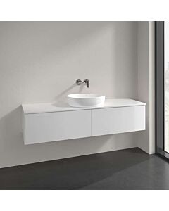 Meuble vasque Villeroy &amp; Boch Antao L36050GF avec éclairage, 2 tiroirs, 1600 x 360 x 500 mm, façade lisse, laque blanche brillante / laque blanche brillante