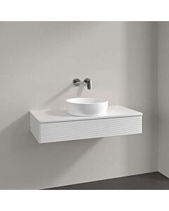 Villeroy und Boch Antao Waschtisch-Unterschrank K09150GF 100x19x50cm, Hahnloch, Waschbeckenplattenfarbe Lack, glossy white lacquer