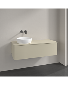 Villeroy &amp; Boch Antao vanity unit K33050HJ 120x36x50cm, tap hole, washbasin top color: silk grey matt lacquer