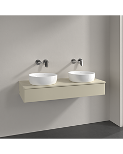 Villeroy und Boch Antao Waschtisch-Unterschrank K13010HJ 120x19x50cm, Waschbeckenplattenfarbe Lack, silk grey matt lacquer