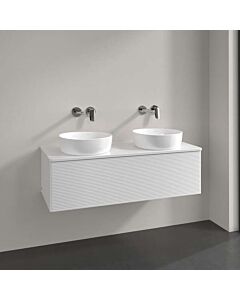 Villeroy &amp; Boch Antao vanity unit K35150GF 120x36x50cm, tap hole, washbasin top color: glossy white lacquer