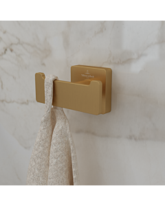 Villeroy und Boch Elements Striking Doppel-Handtuchhaken TVA15201200076 brushed gold, 80x44x45mm