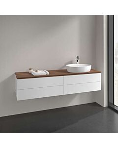 Villeroy &amp; Boch Antao vanity unit K27012MT 160x36x50cm, washbasin top color warm walnut, white matt lacquer