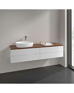 Villeroy &amp; Boch Antao vanity unit K26012GF 160x36x50cm, washbasin top color warm walnut, glossy white lacquer