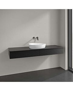 Meuble vasque Villeroy &amp; Boch Antao K14110PD 160 x 19 x 50 cm, couleur du plan vasque : laque noire mate
