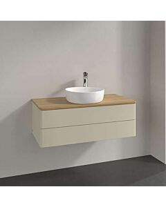 Villeroy &amp; Boch Antao vanity unit K20011HJ 100x36x50cm, washbasin top color honey oak, silk grey matt lacquer