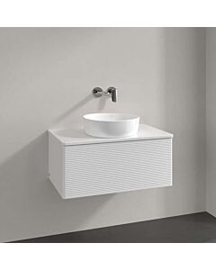 Villeroy und Boch Antao Waschtisch-Unterschrank L30150GF mit Beleuchtung, 1 Auszug, 800 x 360 x 500 mm, Front mit Struktur, Glossy White Lacquer / Glossy White Lacquer
