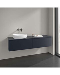 Meuble vasque Villeroy &amp; Boch Antao K37050HG 160 x 36 x 50 cm, percé pour robinetterie, plan vasque couleur : laque bleu nuit mate
