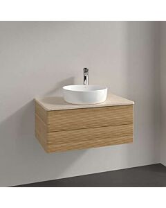 Villeroy und Boch Antao Waschtisch-Unterschrank K19113HN 80x36x50cm, Waschbeckenplattenfarbe botticino, honey oak