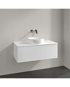 Villeroy und Boch Antao Waschtisch-Unterschrank K31050MT 100x36x50cm, Hahnloch, Waschbeckenplattenfarbe Lack, white matt lacquer