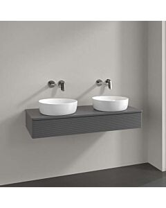 Villeroy &amp; Boch Antao vanity unit K13150GK 120x19x50cm, tap hole, washbasin top color: anthracite matt lacquer