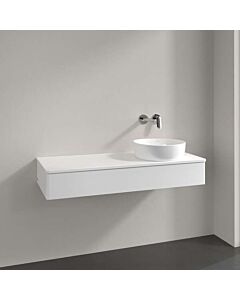Villeroy und Boch Antao Waschtisch-Unterschrank K12050MT 120x19x50cm, Hahnloch, Waschbeckenplattenfarbe Lack, white matt lacquer