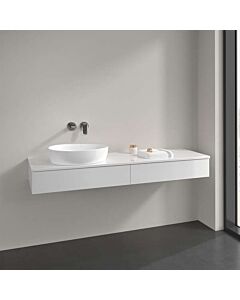 Meuble vasque Villeroy &amp; Boch Antao K15050GF 160 x 19 x 50 cm, percé pour robinetterie, plan vasque laquée blanc brillant