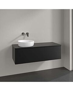 Villeroy &amp; Boch Antao vanity unit K33050PD 120x36x50cm, tap hole, washbasin top color lacquer, black matt lacquer