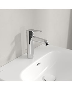 Robinet de lavabo Villeroy &amp; Boch Skyla TVW11600500061 en laiton, avec bonde clic-clac, AquaSmart, chromé