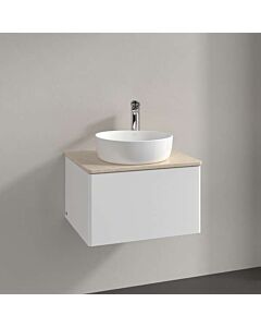 Villeroy &amp; Boch Antao vanity unit K29053MT 60x36x50cm, tap hole, washbasin top color botticino, white matt lacquer