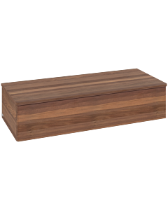 Villeroy &amp; Boch Antao Sideboard L41002HM with lighting, 1 drawer, 1200 x 268 x 500 mm, smooth front, Warm Walnut / Warm Walnut