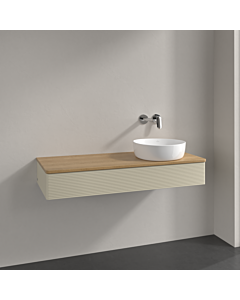Villeroy und Boch Antao Waschtisch-Unterschrank L12111HJ 120x19x50cm, Waschbeckenplattenfarbe honey oak, silk grey matt lacquer