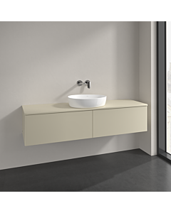 Meuble vasque Villeroy &amp; Boch Antao L36050HJ 160 x 36 x 50 cm, percé pour robinetterie, plan vasque couleur : laque mate gris soie