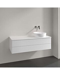 Villeroy und Boch Antao Waschtisch-Unterschrank K23150GF 120x36x50cm, Hahnloch, Waschbeckenplattenfarbe Lack, glossy white lacquer