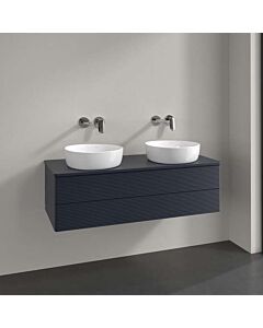 Villeroy und Boch Antao Waschtisch-Unterschrank K24110HG 120x36x50cm, Waschbeckenplattenfarbe Lack, midnight blue matt lacquer