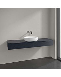 Villeroy &amp; Boch Antao vanity unit K14110HG 160x19x50cm, washbasin top color lacquer, midnight blue matt lacquer