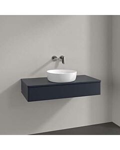 Villeroy &amp; Boch Antao vanity unit K09050HG 100x19x50cm, tap hole, washbasin top color lacquer, midnight blue matt lacquer