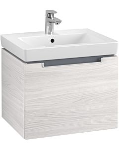 Villeroy & Boch Subway 2.0 Waschtisch-Unterschrank A68600E8 53,7x42x42,3cm, 1 Auszug, Griff silbermatt, white wood