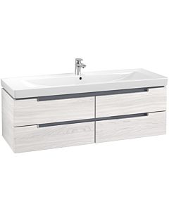 Villeroy & Boch Subway 2.0 Waschtischunterschrank A69110E8,128,7x42x44,9cm, White Wood, Griff chrom