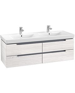 Villeroy & Boch Subway 2.0 Waschtischunterschrank A69210E8, 128,7x42x44,9cm, white wood, Griff chrom